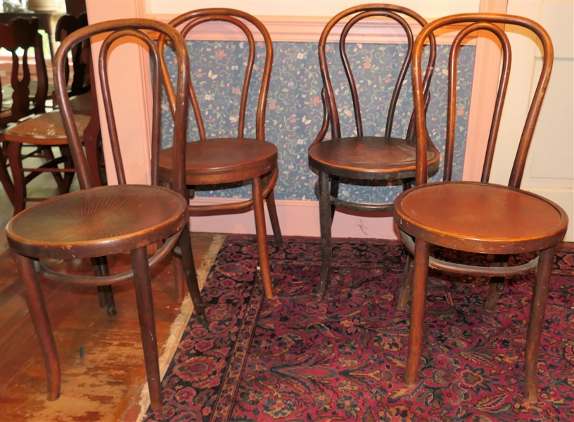 4 Bentwood Side Chairs with Wood Seats