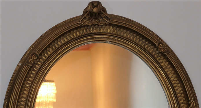 Beautiful Oval Gold Gilt Mirror - Measures 38 by 29 