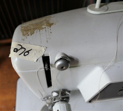 Mid Century Singer  Model 600  Auto - Reel Sewing Machine in Beautiful Maple Cabinet - Brass Tipped Feet - Stool Included -  Drawers Are Full of Sewing Notions, Thread, Needles, Etc. - Lamps Not...