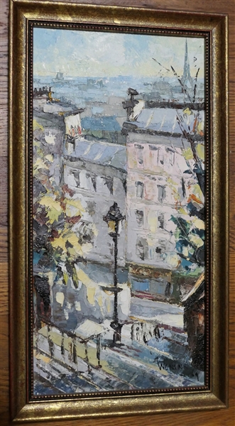 Wonink 69 - Oil on Board Painting - Framed - Frame Measures 17 1/2" by 9 1/2" 