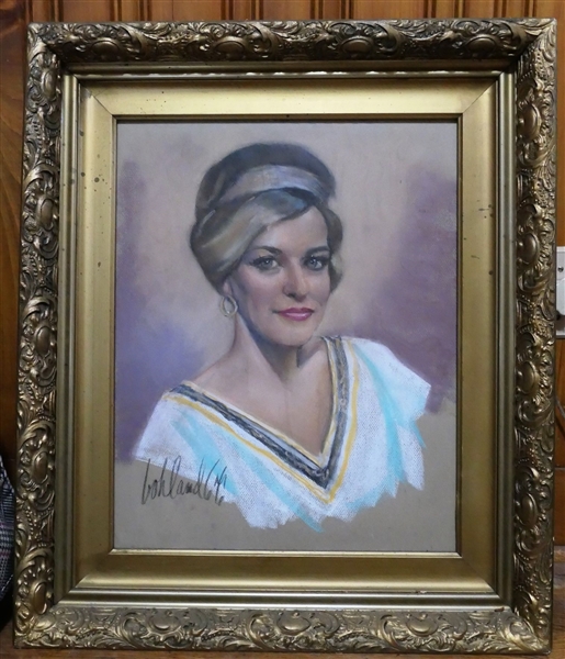 Bohland 64 - Chalk Portrait in Nice Gold Gilt Frame - Frame Measures 27" by 23" Interior Measures 20" by 16" 