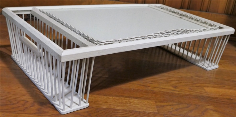 Nice Wicker Breakfast / Bed Serving Tray - Measuring 6 Tall 28 by 16 