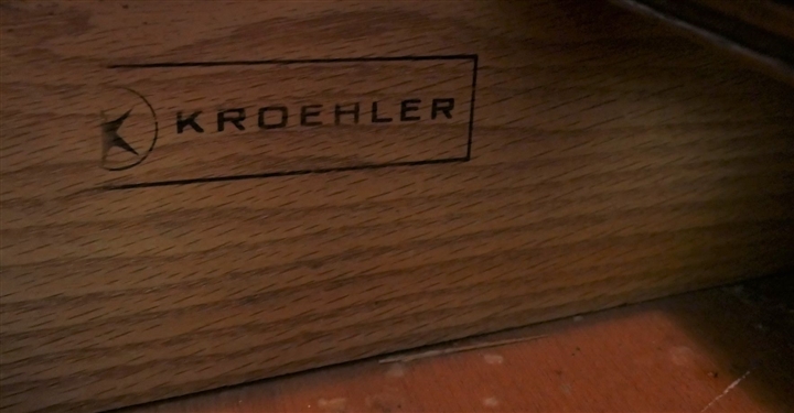 Pair of Kroehler Mid Century End Tables with Drawer - Each Table Measures 22 Tall 22 by 28 