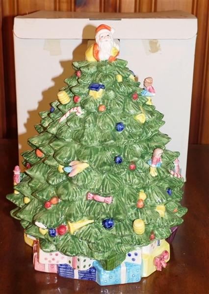 Christmas Tree Cookie Jar in Original Box Measures - 13 1/2" tall
