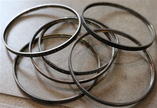 6 Sterling Silver Bangle Bracelets 
