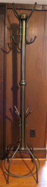 Brass Coat / Hat Rack - Measuring 72 Tall 