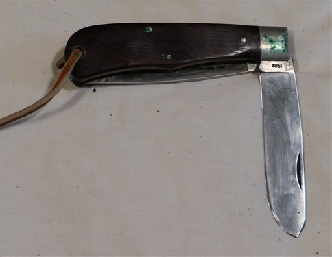 Remington UMC - 2 Blade Bullet Knife in Buck Leather Sheath -Knife Dated 1989 - R1128 -  Knife Needs Some Minor Cleaning 