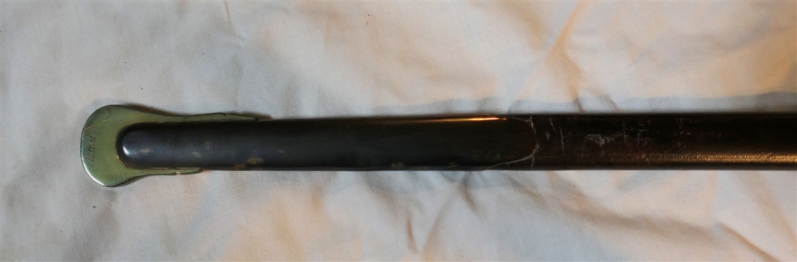 Civil War Ames Mfg. Co. - US GWC 1864 Sword - Marked Ames Mfg. Co. Chicopee Mass - In Fine Brass and Leather Scabbard - Scabbard Has Leather Belt Strap Added Later Marked Rock Island Arsenal 19030