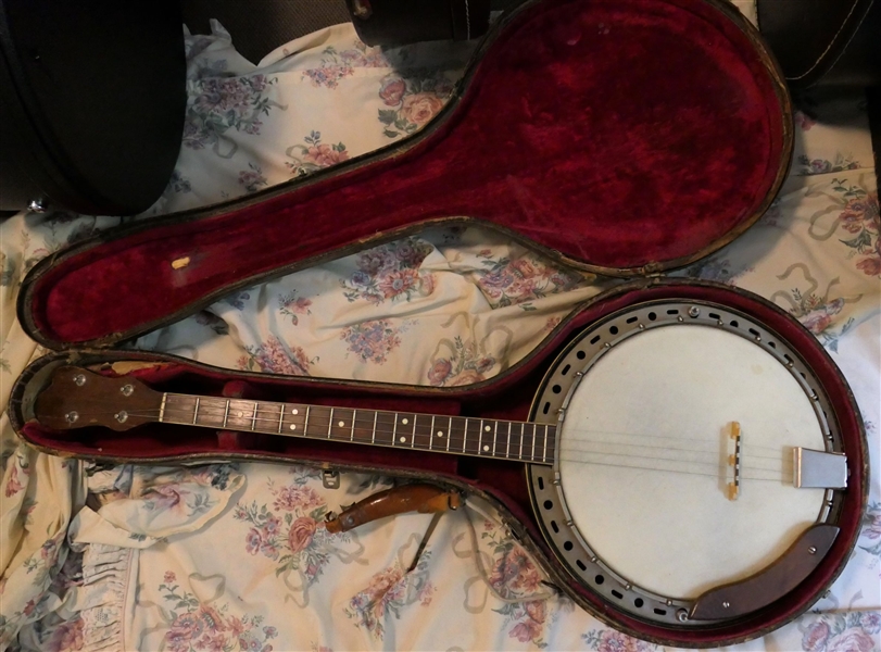 4 String Banjo - Pegs Have Been Re- Drilled - See Photos 
