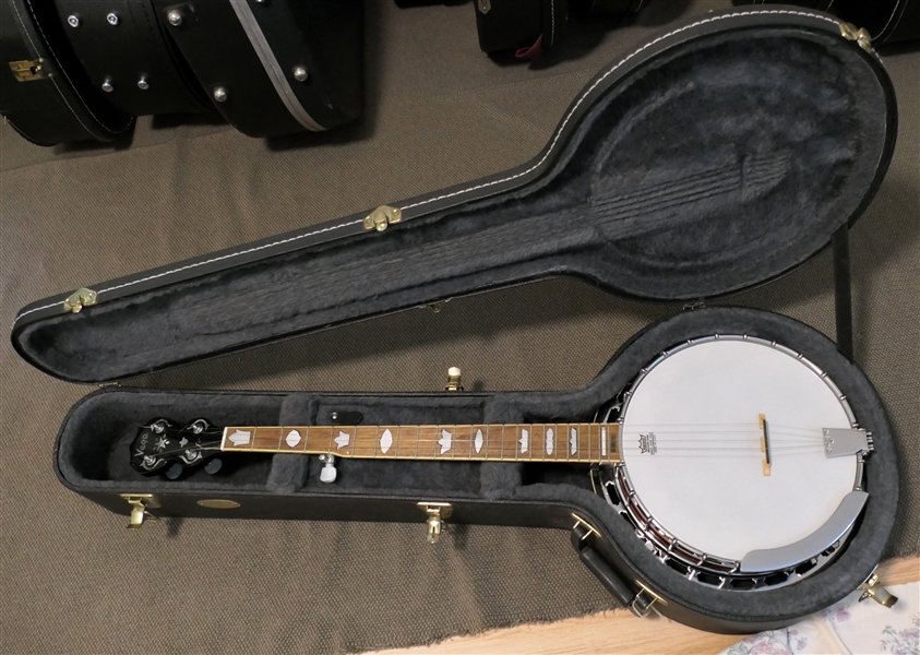 Vega 5 String Banjo - V-244 - Abalone Inlaid Head Stock, Neck, and Back - in Fitted Hardcase 