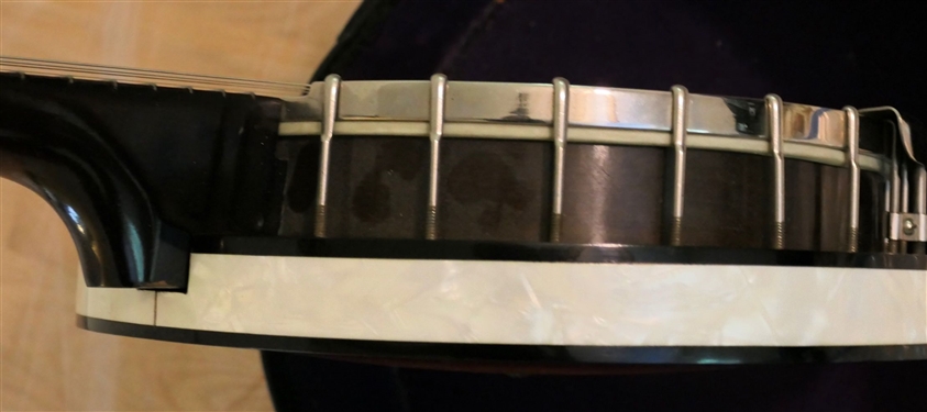 May Bell 4 String Banjo in Case - With Several Sets of Replacement Pegs 