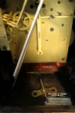 Seth Thomas Clock USA Chiming Clock - Measures 14 tall 11 by 7 1/2 - Clock Has Key - Missing Pendulum 