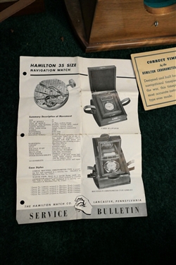 Hamilton Mounted Chronometer Watch - Model 22 - Running - Presented as Inaugural Handicap Trophy Ohio Sports Enterprises Inc. Hamilton Ohio, August 12, 1946 Won by Wise Margaret In Wood Inner and...