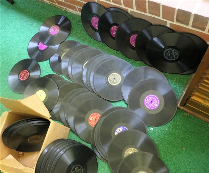 Large Lot of 78 rpm Records - Labels include Capital, RCA Victor, Okeh, Victor, Majestic, Columbia, Decca, Bluebird, Bullet, Air Chief - Artist include - Benny Carter, Roy Acuff, Glenn Miller,...