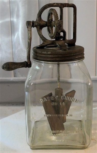Glass Dazey Churn No. 60 - With Lid and Dasher