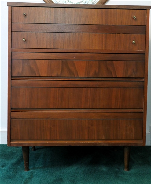 Mid Century 4 Drawer Chest - Measures 41" Tall 34" by 18" 