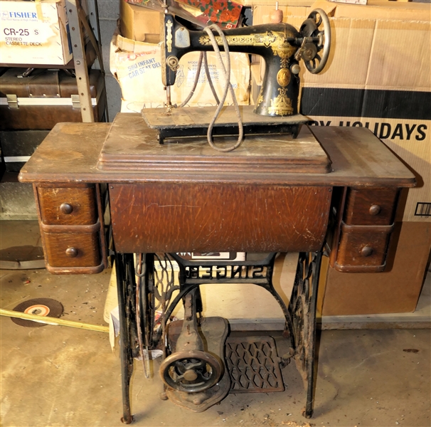 Singer Oak Sewing Machine with Iron Base and 2 Additional Sewing Machines