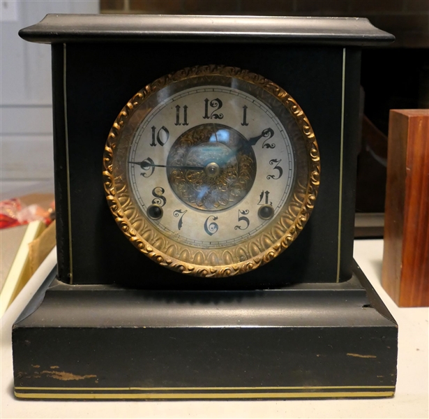 Ingraham Mantle Clock - Nice Dial - Measures 11" Tall 9 1/2" by 6" - No Pendulum 