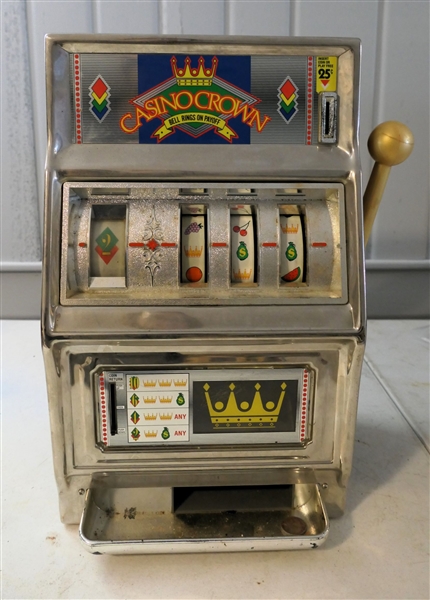 Casino Crown Table Top Slot Machine by WACO Japan - Measures 16" Tall 10" by 8" 