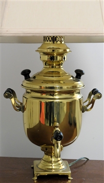 Russian Brass Samovar Converted Into A Table Lamp - 4 Stamps - Measures  16 to Bulb