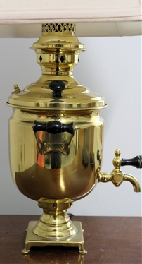 Russian Brass Samovar Converted Into A Table Lamp - 4 Stamps - Measures  16 to Bulb