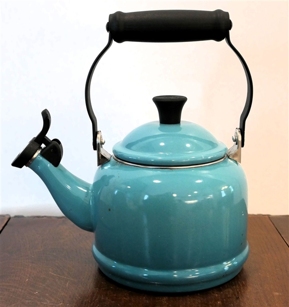 Turquoise Blue Le Creuset Tea Kettle with Whistle - 1.25 Quart Size