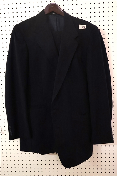 Tom James Custom Tailored Navy Pin Striped Suit - Jacket Marked 42L - No Size in Pants