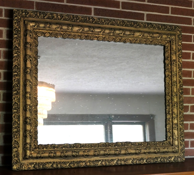 Nice Gold Gilt Framed Rectangular Mirror - Frame Measures 28 1/2" by 36 1/2" 