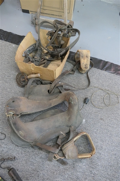 Civil War Era Saddle with Wood Stirrups and Accessories