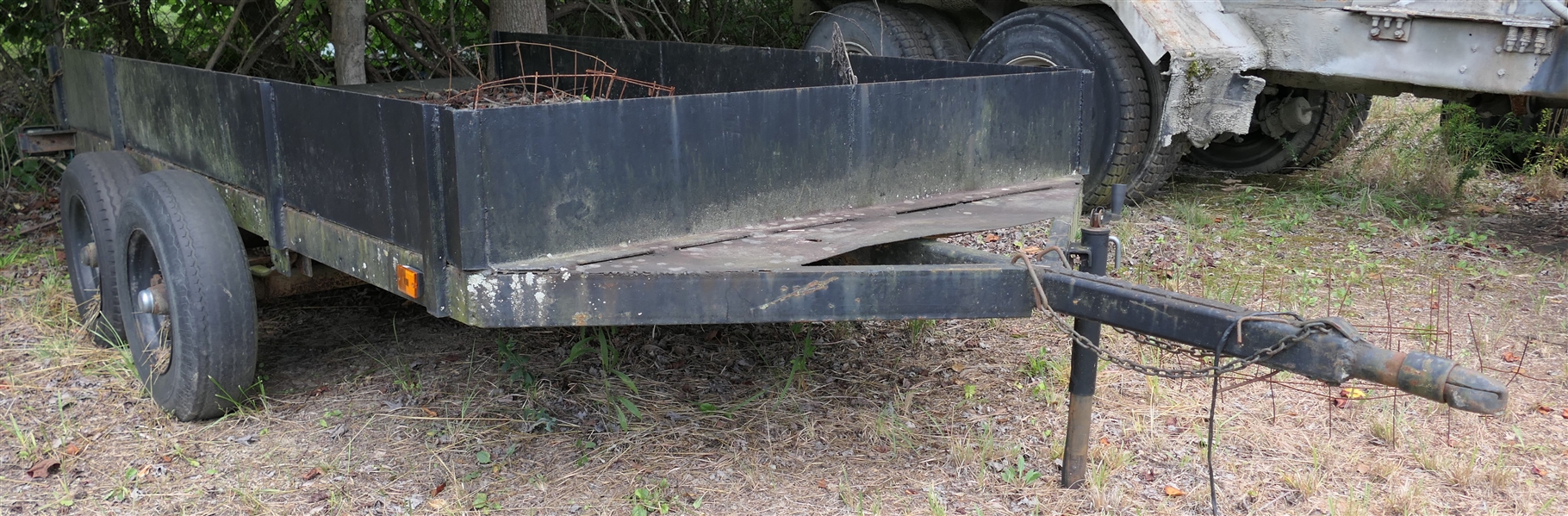 Dual Axle Trailer with Metal Bottom and Sides - All Steel - Measures  11 Feet Long 76" Wide