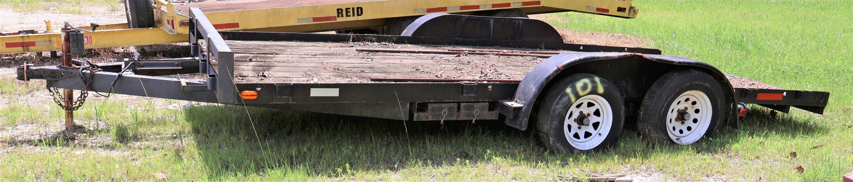 Dual Axle Flatbed Trailer - 16 Feet Long - Wood Bottom