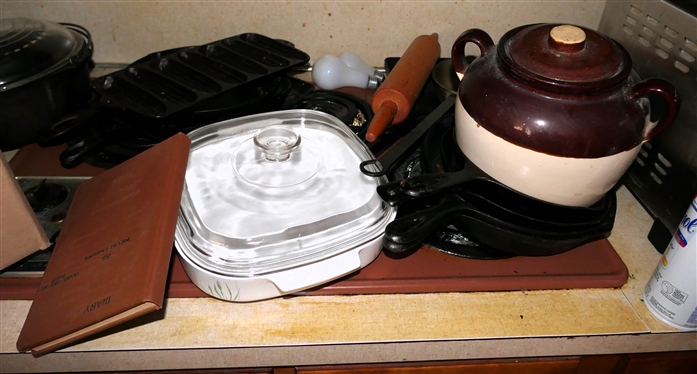 LIVE ONSITE - Corningware, Bean Pot, Rolling Pin