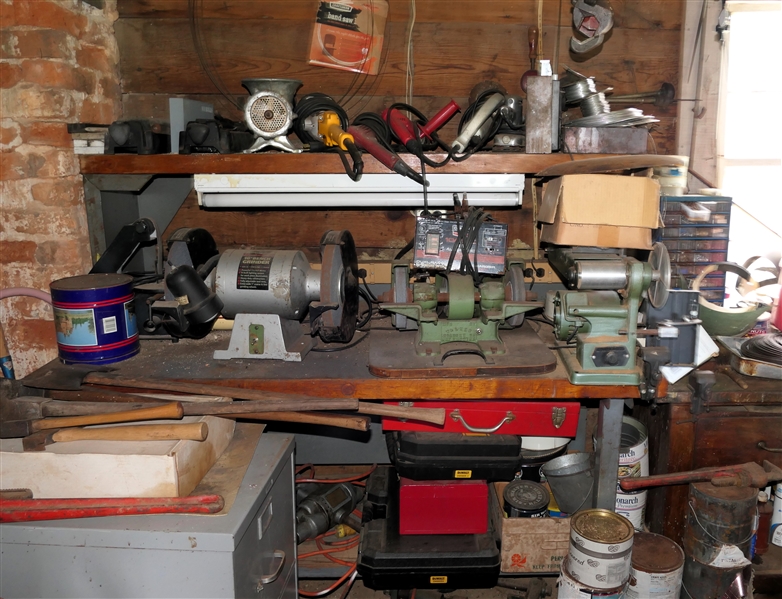 LIVE ONSITE - Grinders, Battery Charger, Belt Sander, Other Tools