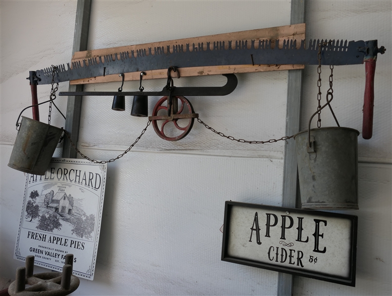 LIVE ONSITE - Cross Cut Saw, Cotton Scales, Well Bucket / Wheel