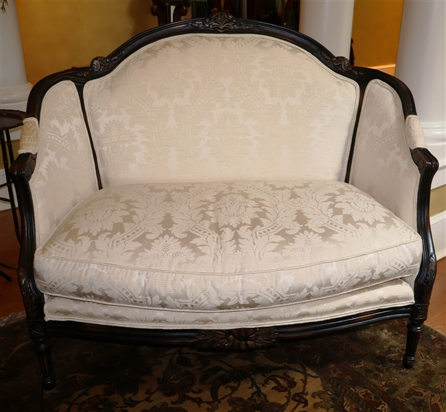 Councill Craftsmen "New Orleans" Settee - White Down Filled Upholstery - Measures 38" Tall 47" Long
