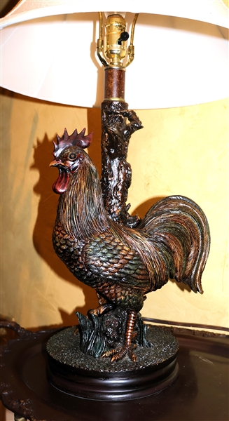 Rooster with Tree Lamp - Composite Material - Nice Clean Shade - Measures 32" Tall