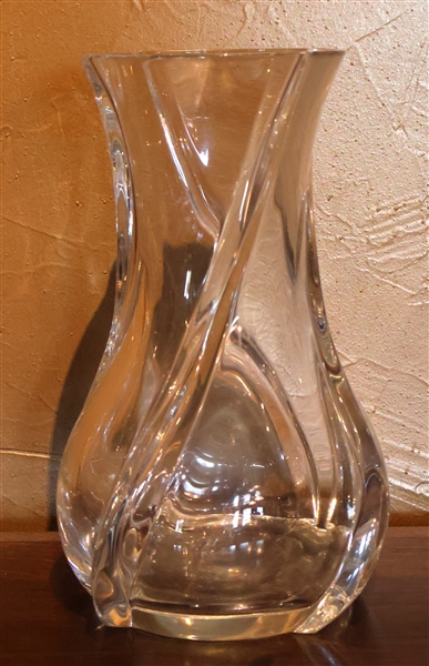 Large Signed Baccarat Crystal Vase - Measures 10" Tall - Very Heavy Crystal 