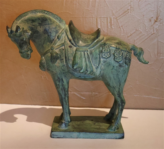 Asian Bronze Recreation Trojan Horse - Measures 10 1/2" Tall 10" Nose to Tail 