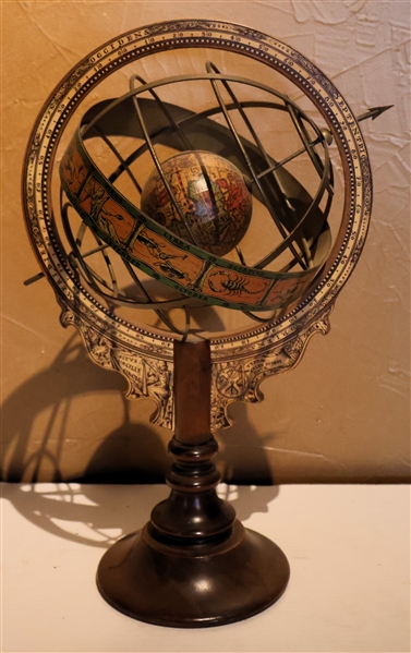 Italian Decorator Zodiac Globe - Measures 17" Tall 