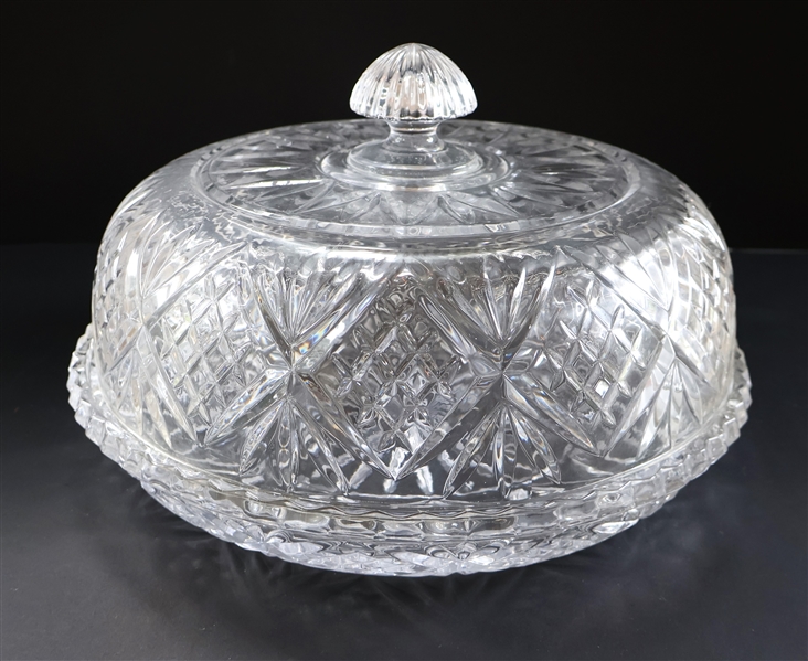 Beautiful Crystal Pie / Pastry Stand with Crystal Dome Cover - Measures 12" Across