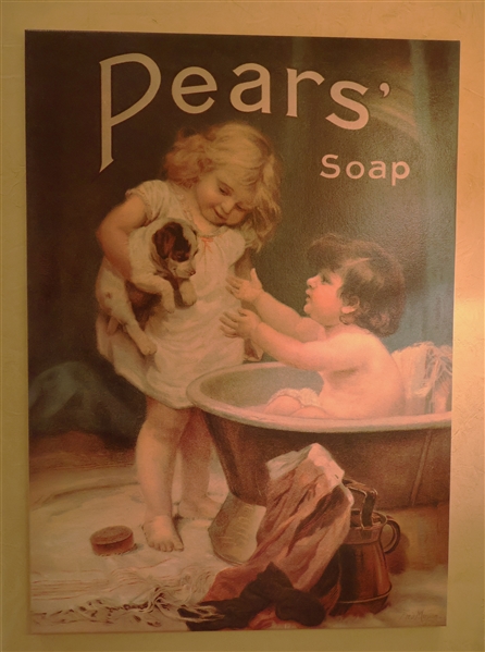 Replica Pears Soap Advertisement on Canvas - Measures 25" by 18" 