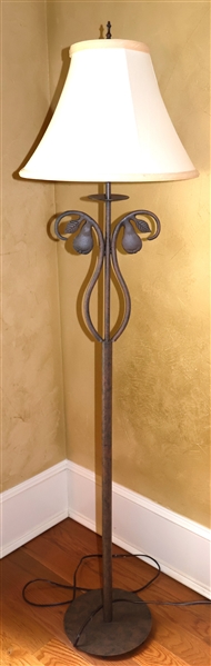 Metal Floor Lamp with Pears and Leaves - Measures 57" tall 
