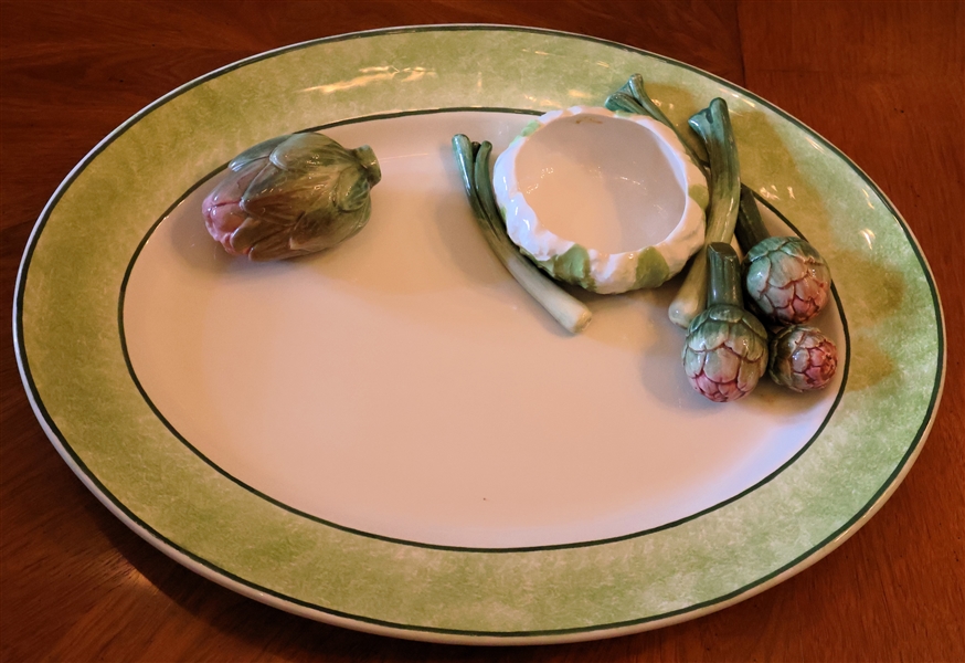 Gumps Made in Italy Artichoke Platter - Measures 18" by 13 1/2" 