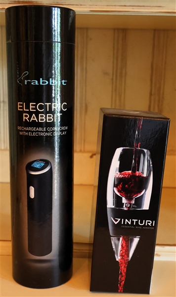 Electric Rabbit Wine Opener and Vinturi Wine Aerator New in Original Boxes