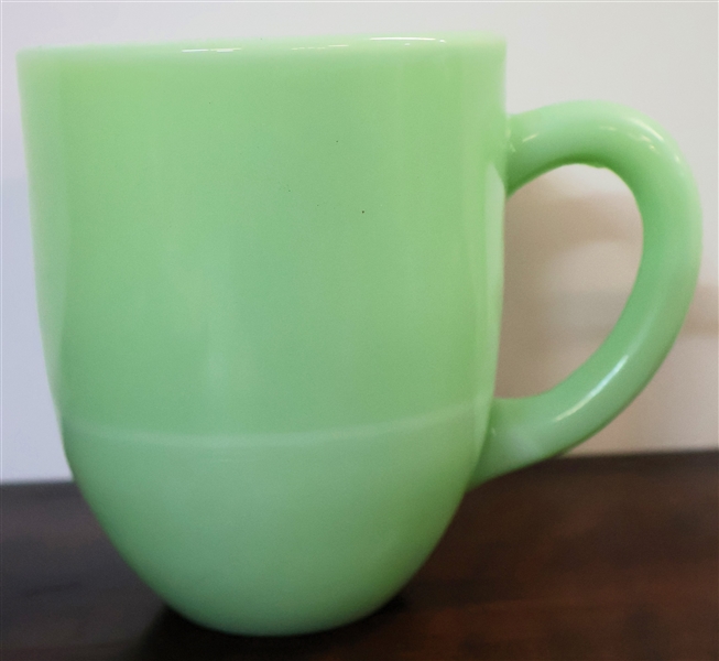 Jadeite Mug - Measures 4 1/4" Tall 3 1/2" Across