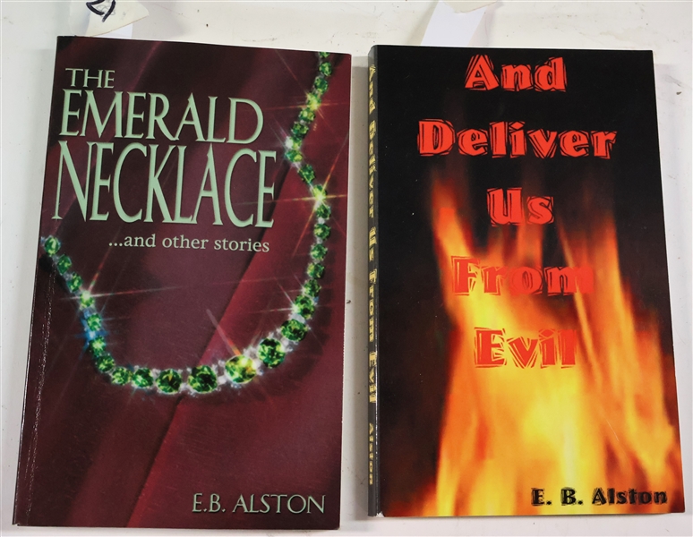 "And Deliver Us From Evil" and "The Emerald Necklace and other stories" Paperbound First Edition Books by E.B. Alston - Both Author Signed 