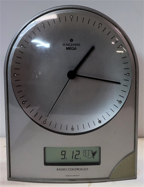 Junghans Mega German - Radio Controlled Clock - 308/0100.00 - Measures 8" tall