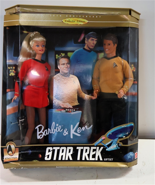 Star Trek 30th Anniversary Collector Edition Barbie and Ken Dolls in Original Box - Box is a Bit Squished,  Dolls Have Not Been Out of Box 