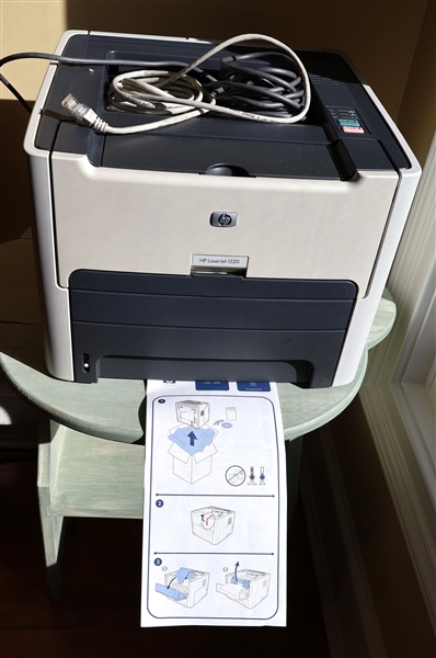 HP Laser Jet 1320 - Laser Printer with Cords and Instructions