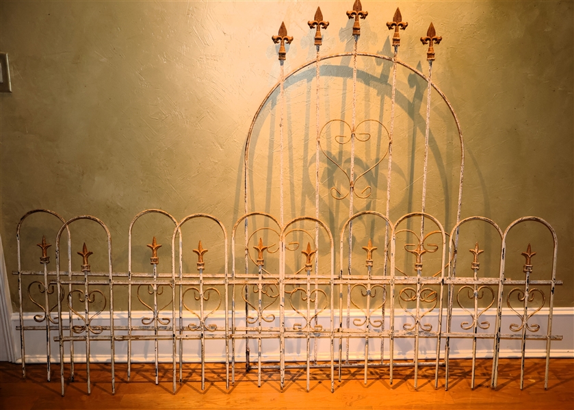 Decorative Metal Fencing - 2 Panels and 1 Gate - Panels Measure 69" Long - Gate Measures 63" Tall 